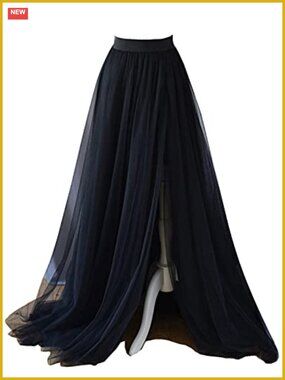 Adult Split Long Floor Prom Party Evening Tulle Skirt